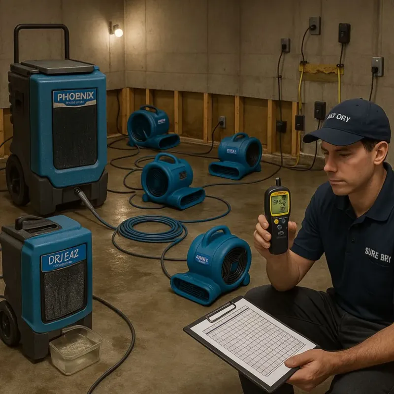 Structural Drying and Dehumidification process in Arab, AL